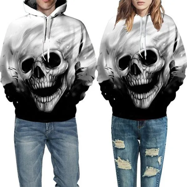 Unisex Characters Skull 3D Printed Hoodies