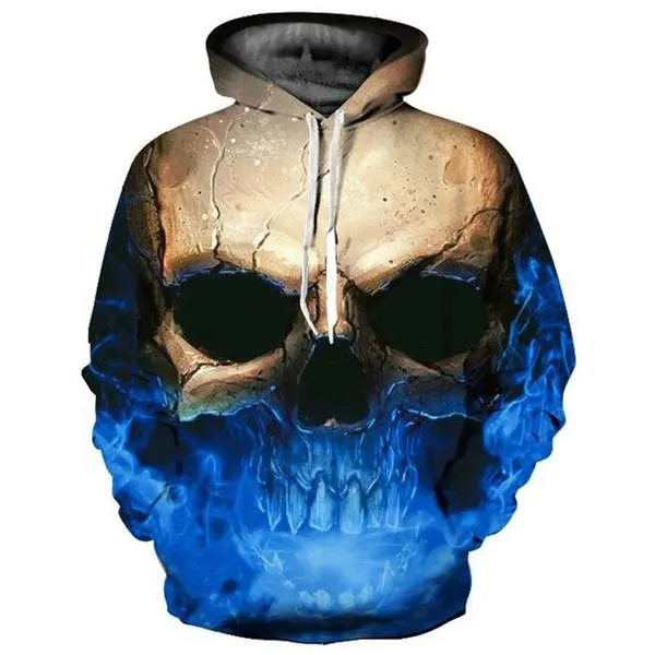 Unisex Characters Skull 3D Printed Hoodies