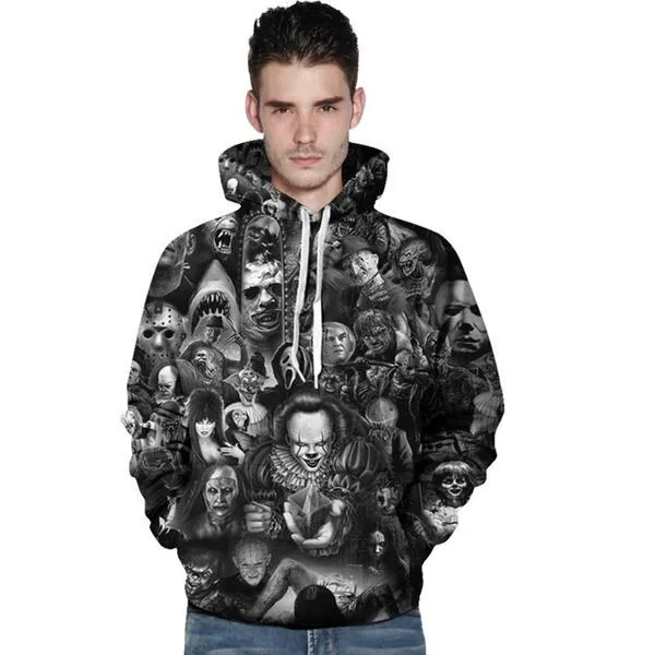 Unisex Characters Skull 3D Printed Hoodies