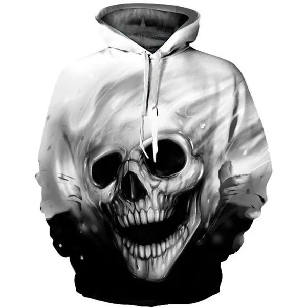 Unisex Characters Skull 3D Printed Hoodies