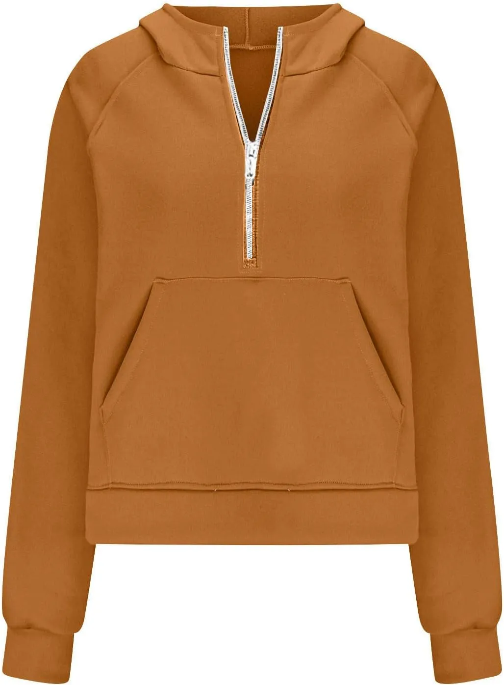 Women's Half Zip Cropped Hoodies Fall Fleece Hooded Pullover Long Sleeve Loose Sweatshirt 2025 Winter Trendy Outfits