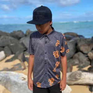 YOUTH PUAKENIKENI ALOHA SHIRT BROWN ORANGE