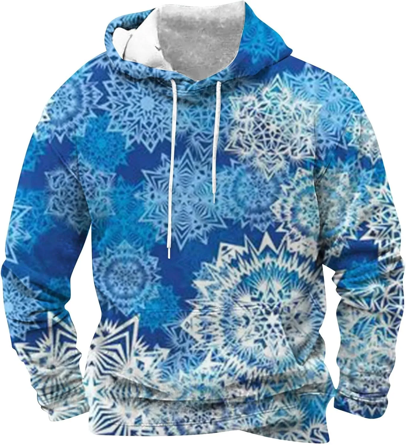 ZYXTIM Men's Christmas Hoodies Sweatshirts Funny Xmas Snowman Reindeer Print Drawstring Pullover Holiday Sweaters with Pocket